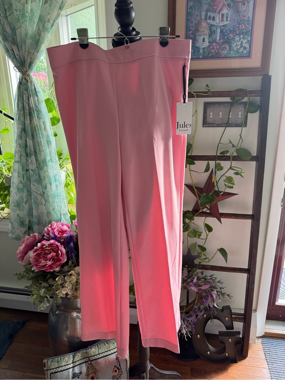 Jules & Leopold Soft Pink Straight-Leg Women's Pants